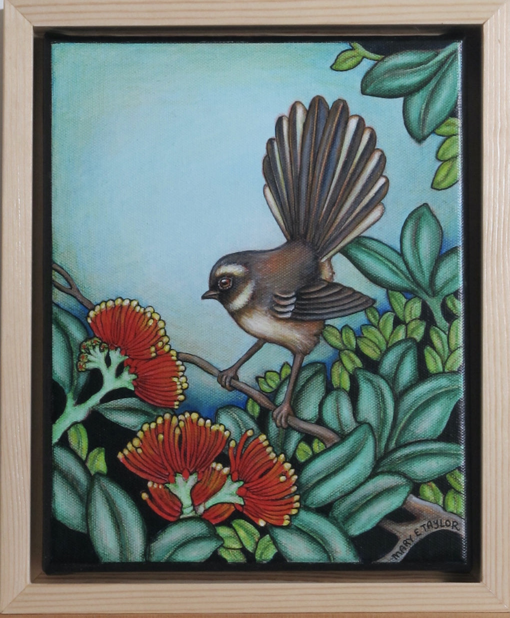 Fantail (with Pohutukawa)